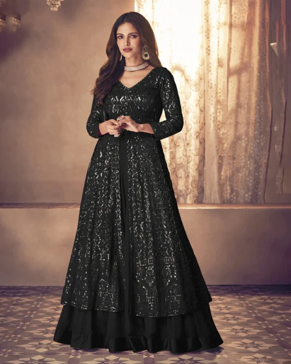 Georgette anarkali lehenga dress for women & girls